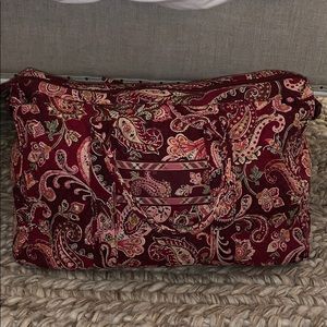 Vera Bradley Red/Pink Paisley Weekender Tote Bag